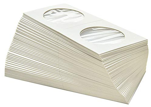 byou Mynthållare i kartong med flips myntmaterial 100 stycken 50 x 50 mm hållare för myntsamlingsförvaring skydd 2 storlekar 20,5 mm 31,5 mm 20.5mm+31.5mm
