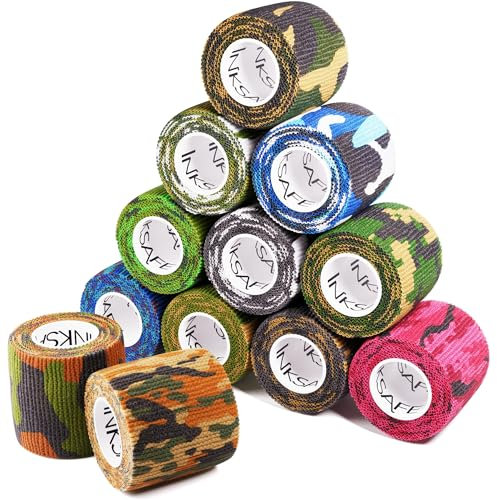Inksafe Camouflage Selbsthaftende kohäsive Bandagen, Haftbandage 5 cm x 4,5 m, Box mit 12 Stück