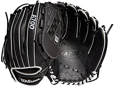 Wilson A700 Fastpitch 12.5 Guante de sóftbol, Niña, Negro/Blanco, 32 cm