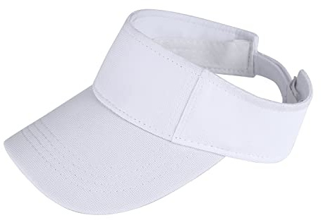 LONTG Kids Sun Visor Cap Toddler Adjustable Baseball Cap Wide Brim Sun Protection Hat Children Summer Beach Cap Sports Leisure Cap Outdoor Travel Cotton Sun Hat for Boys Girls 1-8 Years Old White