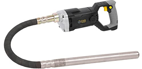 Fartools Vibreur à béton 1200W avec aiguille vibrante longueur 1,25m diamètre 35mm, vitesse 4200tr/min