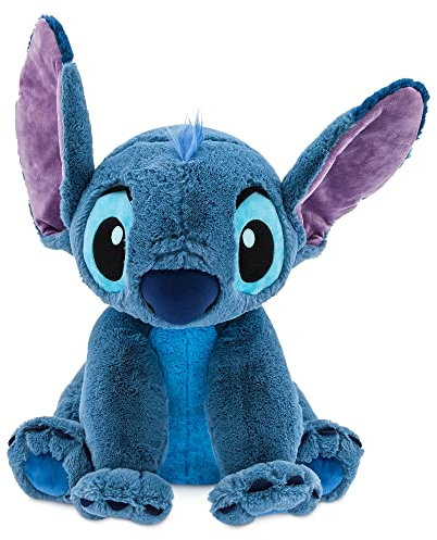 Disney Store Offizielles großes Kuscheltier Stitch, Lilo & Stitch, 55 cm, Kleiner Außerirdischer mit Stickereien und weicher Oberfläche