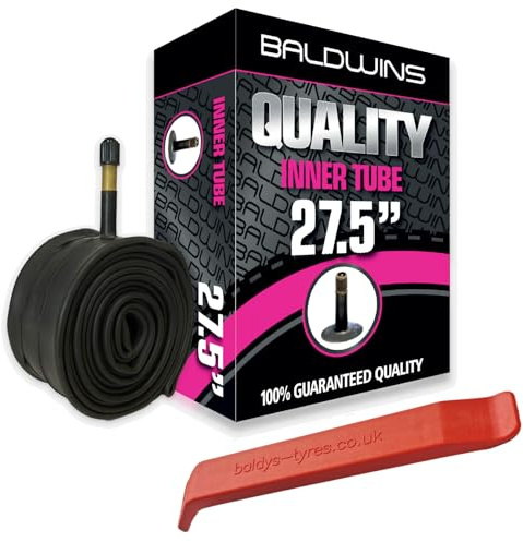 Camera d'aria per bicicletta Baldwins da 27,5 x 2,20 a 2,50 (adatta a qualsiasi pneumatico da 2,20, 2,25, 2,30, 2,35, 2,40, 2,50), valvola Schrader / auto