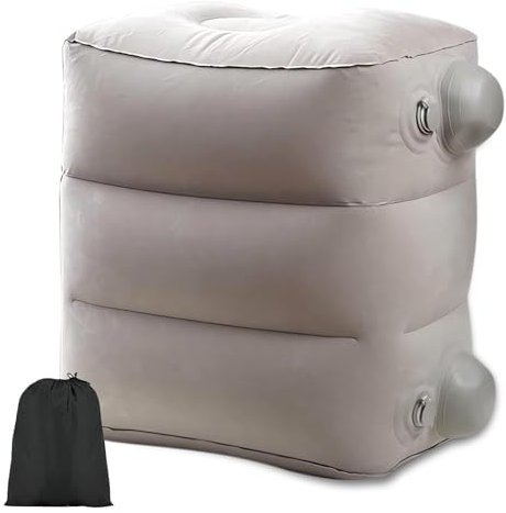 Neue Aufblasbare Fußstütze Flugzeug für Reisen Selbstaufblasendes, Aufblasbares Fußstützen Kissen Fußablage, Fußstütze für Kindersitz Auto Zug Büro, Höhenverstellbares, Aufblasen Durch Drücken