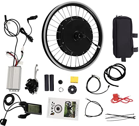 LENDISIY Kit de conversion de vélo électrique pour roue avant de 20, moteur de moyeu avant 36 V 500 W, avec écran LCD et capteur de pédale, kit de conversion de roue avant de vélo électrique