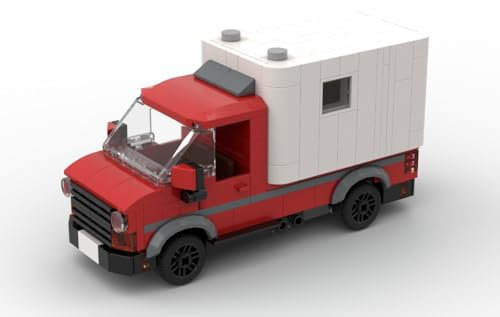 Steinchenshop Klemmbaustein Auto City Roter Campingwagen kompatibel mit den Bausteinen vom Marktführer aus Dänemark (ST-77003)