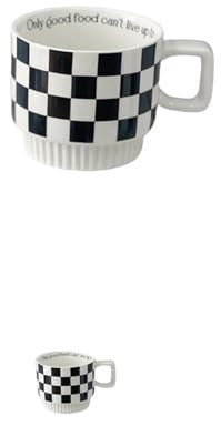 POLGDW Bouteille d'eau Vintage Planche Minimaliste Céramique Tasse À Café Petit Déjeuner Lait Tasse Cadeau-Positif - - Damier-Vert Encre