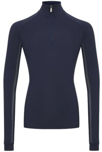 LeMieux Young Rider Hope Lightweight Base Layer - UV30+ Cooling Under Layer - Ventilated Childrens Riding Top - Navy - 13-14years