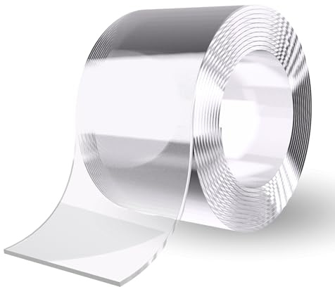 GTKWEX NASTRO ADESIVO IMPERMEABILE TRASPARENTE 10 METRI | NASTRO SIGILLANTE BAGNO, LAVANDINI E LAVANDINI | RESISTENTE PER SCHERMI E VASCHE | POPLET DA CUCINA | ISOLAMENTO TERMICO DELLE FINESTRE (7CM)