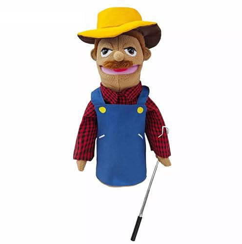 LOMTRATS Theater Hand Puppets for kids,Includes Teacher, policeman, farmer, pirate, detective, etc. with Movable Open Mouths,Perfect for Storytelling,Teaching,Festival Gifts,1 PCS with Joystick