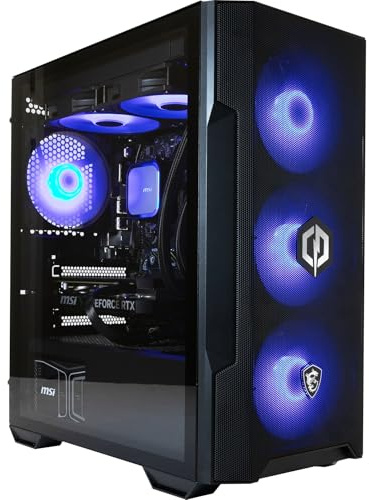 CyberPowerPC x MSI PBM Gaming PC - Intel Core i5 14400F, Nvidia RTX 3050, 16GB RAM, 1TB NVMe SSD, 500W PSU, Wi-Fi, Windows 11, Liquid Cooling, Forge M100R