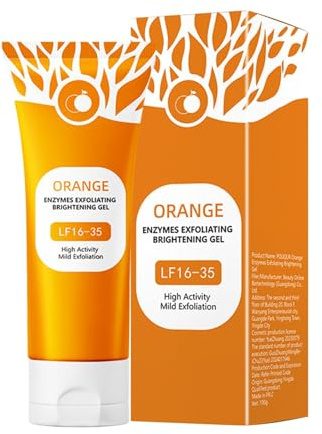 Gel exfoliant orange pour le visage,Gels Blanchissants Exfoliants à orange,oranges exfoliants gel Pour nettoyage en profondeur des pores,100g gel naturel zeste d'oranges,gommage visage et corps