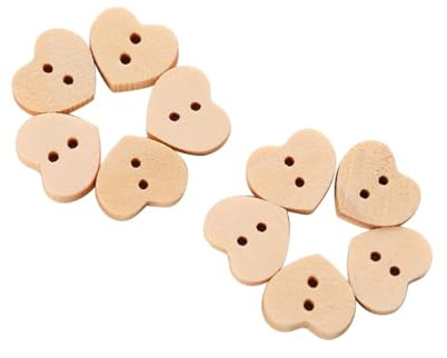 ULTNICE Bottoni in Legno a Forma Di Cuore 1.30X1.10In Pulsanti a 2 Fori Per Cucito Scrapbooking E Progetti Creativi Fai-Da-Te Decorativi Per Abbigliamento E Hobby Creativi
