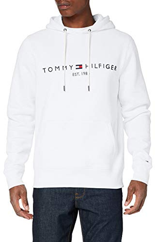 Tommy Hilfiger Men’s Tommy Logo Hoodie, White (White), M