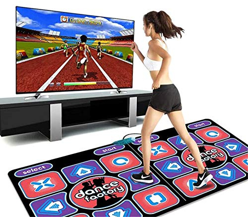 NANANA Tappeto da Ballo Doppia, Bambini Fitness Tappetino da Ballo, Double Person Danza Pad Tappetino Musica Gioco Yoga Dancing Step per Adulti/Bambini TV Computer Tappeto di Danza,1660x930x11mm,A