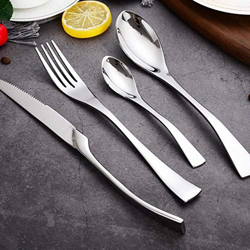 Set di posate Set di maniglie a coda di pesce creative di 4 Posate in Acciaio Inox servizio posate Set di Servizio in Acciaio Inox Include Coltello Forchetta Cucchiaio Casa e cucina O regalo