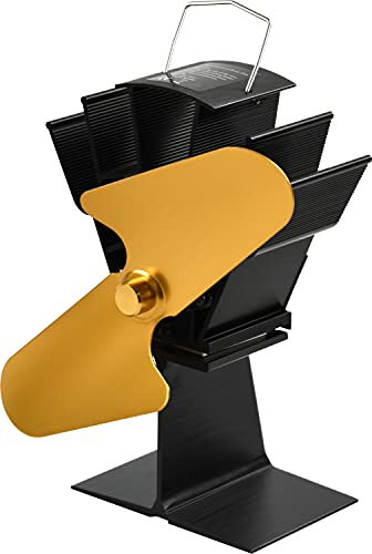 Sterling Ventures Fireplace Stove Fan Heat Powered Thermoelectric (Gold)