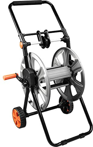 NEO TOOLS Carrello tubolare da giardino fino a 60 m (1/2) – Avvolgitubo in metallo | Previene il piegamento del tubo, stabile e durevole, manico antiscivolo e pieghevole, telaio in metallo