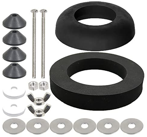 SPARES2GO Kit de sellado de cisterna de inodoro de 100 mm, perno M6 a través de cúpula de goma de 1.5 pulgadas, juego de arandelas de espuma de 2 pulgadas