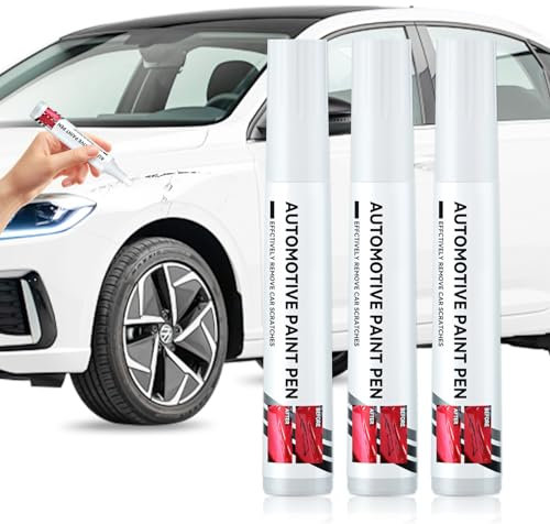 Miioto Lackstift Auto, Lackstift Weiß, 3 Stück Lackstifte für Auto Kratzer, Auto Kratzer Reparatur Stift, Auto Lack Reparatur, Auto Kratzerentferner für Ausbesserung Auto Kratzer