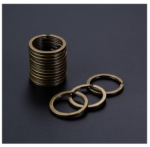 Bronze Spaltringe Schlüsselanhänger 30 Stück 30mm Metall Split Ringe Spaltringe Flache Schlüsselringe Runden Flachen Schlüsselanhänger zum Basteln Crafts DIY Schlüssel Zubehör Flachringe