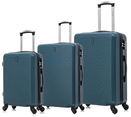 CELIMS Lätta resväskor, godkända av 100+ flygbolag, för självsäker resa, Färg: grön, Set 3 Pièces