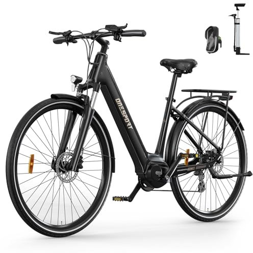 ONESPORT Bicicleta Eléctrica para Adultos OT07, Batería de 36 V, Alcance en Modo Pas 70 km, Adecuada para Hombres Y Mujeres, Frenos Hidráulicos de 27,5 Pulgadas Bicicleta Eléctrica Urbana (Negro)