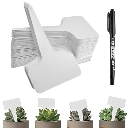 CATOR Set di 100 etichette per piante resistenti alle intemperie, targhetta, cartellini per piante, targhette per piante con pennarello incluso, Adatte per giardini, frutteti o fattorie