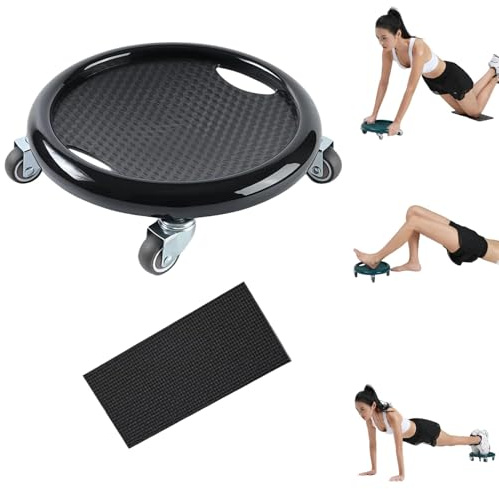 Ab Roller Wheel, multifunktionell maghjulsbräda med matta, 360° roterbar för fullständig kroppsfettförbränning, viktkontroll, fitness eller hemträningsutrustning (svart)