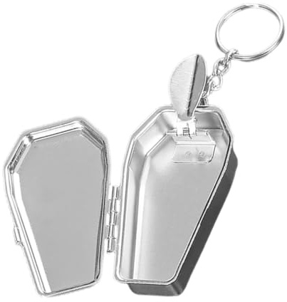 SOLUSTRE Pocket Coffin Ashtray Keychain Portable Metal Ashtray with Key Unique Casket Design for and Outdoor Use Convenient Keyholder for