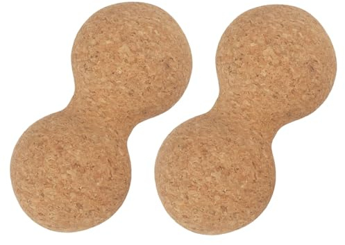 Beavorty 2pezzi Palline Da Massaggio in Sughero Doppie Strumento Di Terapia Dei Trigger Point Manuale Rullo Massaggiante Per Lacrosse Palla Da Massaggio Portatile Per Yoga e Recupero Dei Te