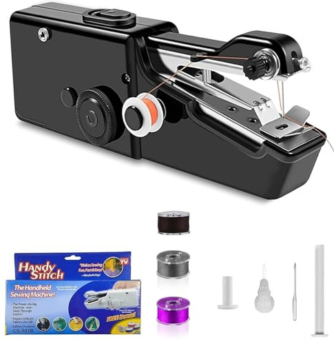 Sewing Machine for beginners, Two Modes, Portable Sewing Machine for Various Fabrics, Quick Clothes Repair for Home DIY & Trave（Black-B2)
