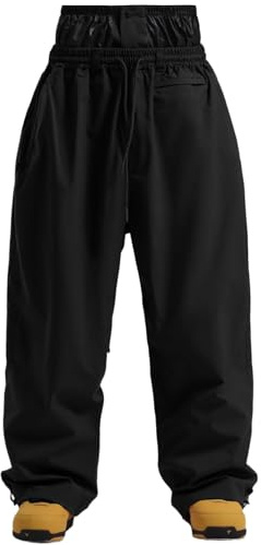 GSOU SNOW Uomo Donna Pantaloni da Sci Baggy Pantaloni da Snowboard Larghi Pantaloni da Neve Oversize - Multitasche Impermeabile Antivento Traspirante Calda
