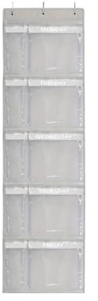 Jaywool Kleiderschranksregale für Kinder, Hängender Organizer für Wöchentliche Kleidung, Aufbewahrung Von Kleidung Nach Wochentagen Von Montag Bis Freitag