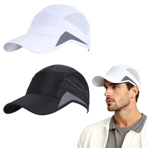 Youkly Running Cap for Men Women, 2 PCS Breathable Mesh Baseball Hat