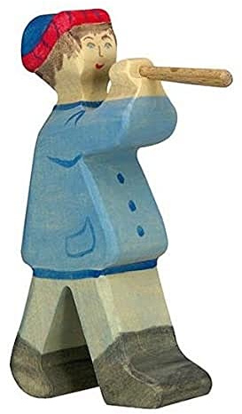 Holztiger 80304 : Pastore con Flauto (2) - Handmade natività Figura