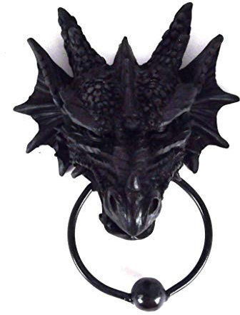 Nemesis Now Battente per Porta a Forma di Drago, 23,5 cm, Nero