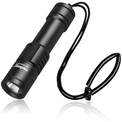 ORCATORCH D520 Scuba Dive Light 1000 Lumens Compact Diving Flashlight IP68 Waterproof Night Dive Torch Submarine Diving Lights with Rotary Switch for Underwater 150 Meters Deep Sea Diving (Black)