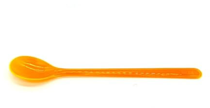 Löffel 18 cm Mehrzwecklöffel Joghurtlöffel Eislöffel Cocktaillöffel 6 Stück Mehrweg, Kunststoff, transparent orange