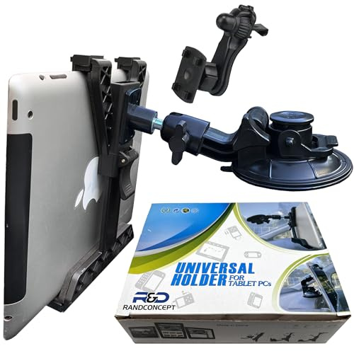 Randconcept 3-in-1 Heavy Duty Dashboard Tablet Holder for Car, Windshield Suction Cup Car Mount & Air Vent Mount for Truck Car for iPad Pro, iPad mini, Galaxy Tab for All iPad 6- 12.9 Tablets