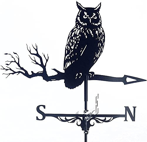 Veleta de Viento para Tejado Búho De Metal Meteorológico con Montaje En Techo, Acero De La Paleta De Clima De Acero Regalo For El Jardín del Patio De La Granja Al Aire Libre Veleta de Viento Animales