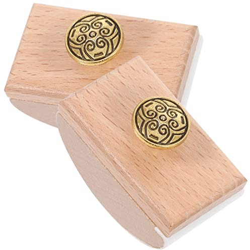 Milisten 2 Stück Holz-Wippe für die Schule, tragbar, Holztinte, Blotter, Tinte, Stift, Kalligraphie, schnell trocknendes Werkzeug, Tintenaufnahme, halbrundes Werkzeug mit Griff (Holz)