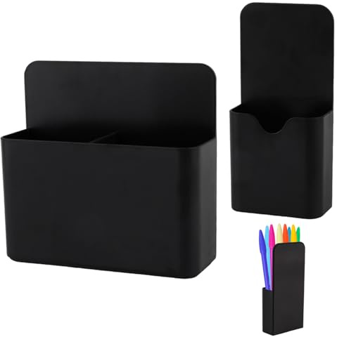 KITANIS Magnetic Pen Holder,2 Pack Magnetic Dry Erase Marker Holder with Generous Compartments,Strong Magnet Storage Marker Pen Pencil Organizer for Refrigerator,Whiteboard,Locker Accessories