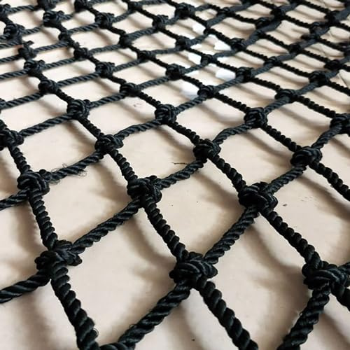 SXKJDM Child Safety Net, Balcony Stairway Banister Stair Rail Net Black Rope Net Indoor Railings Stairs Playground Net Stairs Safety Netting, Fall Protection Net 8cm/6mm(Size:1x3M(3X10FT))