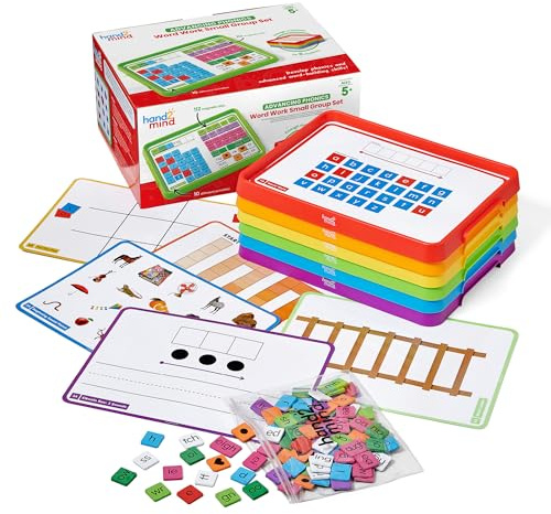 hand2mind Advancing Phonics Word Work Small Group Set, Magnetic Letter Tiles, Magnetic Letter Trays, Kindergarten Phonics Manipulatives, Phonemic Awareness, Science of Reading Classroom Materials