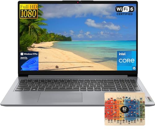 Lenovo 2024 IdeaPad Laptop, 15.6 FHD Display, Intel i5-1235U, 8GB RAM, 512GB PCIe4.0 SSD, Webcam, Wi-Fi6, Bluetooth, Windows 11