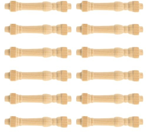 ifundom 12 Piezas De Mini Barandilla De Madera para Casa De Muñecas Modelos De Balaustres En Miniatura para Decoración Realista De Muebles En Miniatura