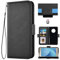 Auotu PU Leder Flip Brieftasche Handyhülle Lederhülle Cover Tasche Case Hülle Etui für Gigaset GX4 / Gigaset GX4 Pro Smartphone (Schwarz)