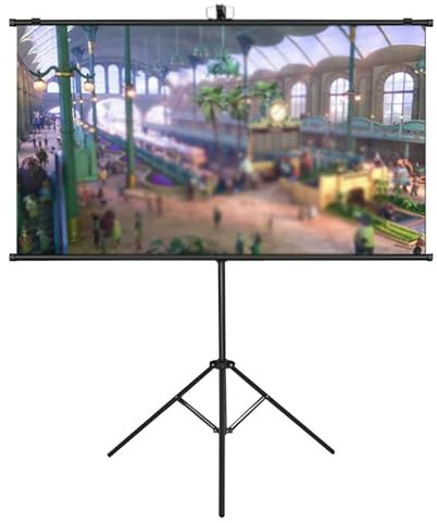Projector Screen with Tripod Stand 16:9 HD Outdoor Indoor Extendible 160°Viewing Angle Portable Projection Movies Screens Height Adjustable 2.1 m for Garden Office Home Cinema Party(16:9 72in)