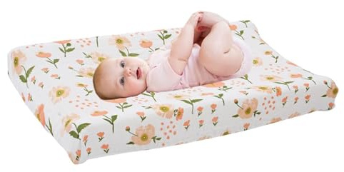 Funda para cambiador de pañales, fundas y almohadillas para cambiador de pañales de algodón y transpirable, bonitos patrones de impresión, sábanas para cambiador de guardería, se ajustan a